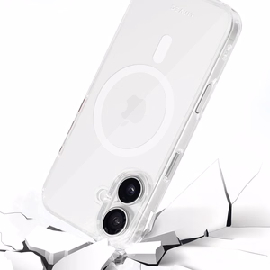 Liavec Blizgus Magnetinis Skaidrus dėklas telefonui Iphone 16 balta