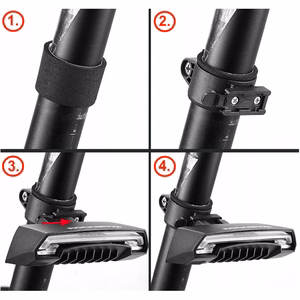 Rockbros LKWD-R1 galinis dviračio žibintas su lazeriu ir nuotolinio valdymo pultu + Micro USB - USB-A laidas - juodas