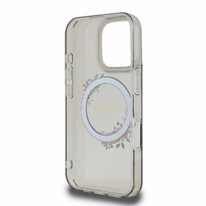 Guess IML Flowers Wreath Magnētinis dėklas telefonui iPhone 16 Pro - juodas