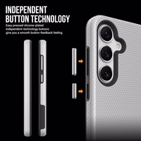 Dėklas Perfectionists Triangle Case Samsung S721 S24 FE sidabrinis