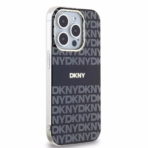 DKNY IML mono ir dryžuotas magnetinis dėklas telefonui iPhone 15 Pro – juodas