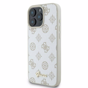 Guess Bijūnų užrašas Magnetinis dėklas telefonui iPhone 16 Pro - baltas