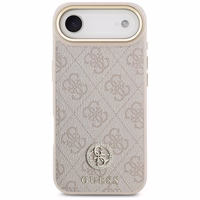 Guess 4G Strass Logo & Big Strap Metal Buttons Magnetinis dėklas telefonui iPhone Air - rožinė