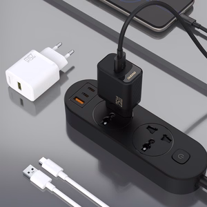 Dudao A27STEU 25W GaN USB-A Wall Įkroviklis with USB-A - USB-C Laidas - Baltas