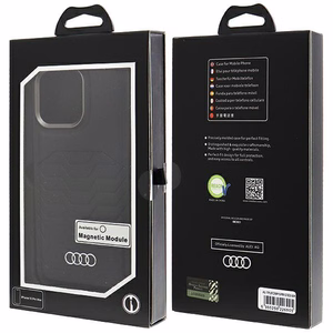 Audi Sintetinės odos dėklas telefonui su Magnetine iPhone 15 Pro Max - juodas
