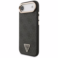 GUESS dėklas telefonui IPHONE 17 Air, suderinamas su MagSafe GUHMP17MP4GTDGMK (4G PU W/ Triangle Logo) auksinis ir juodas