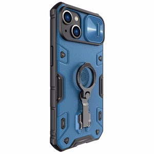 Nillkin CamShield Armor Pro Magnetinis dėklas iPhone 14 Plus Magnetinis MagSafe dėklas su kameros apsauga mėlynas