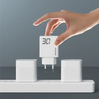GaN Dudao A30EU 30W USB-A / USB-C sieninis įkroviklis - baltas