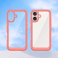 Outer Space dėklas telefonui su geliniu rėmeliu iPhone 16 Plus - raudonas