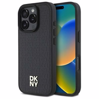 DKNY su pasikartojančiu logotipu Magnetinis dėklas telefonui iPhone 16 Pro Max - juodas