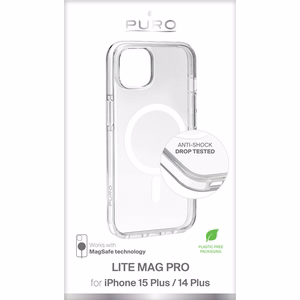 Puro LITEMAG PRO MagSafe dėklas, skirtas iPhone 15 Plus, skaidrus