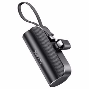 Yesido Power Bank YP68 5000mAh 12W + USB-C cable, Lightning connector black
