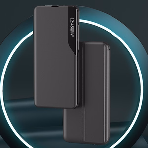 Eco odinis View dėklas elegantiškas dėklas su atvartu ir stovu iPhone 16e - juodas