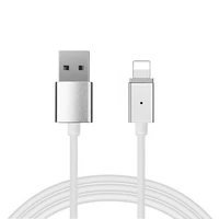 Kabelis Magnetinis Tipas 1 - USB į Lightning - su nuimamu kištuku Iphone 5/6/7/8/X 1 metras SIDABRINIS (blisterio pakuotė)