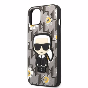 Karl Lagerfeld Gėlių Ikonik Karl dėklas telefonui iPhone 13 mini - pilkas