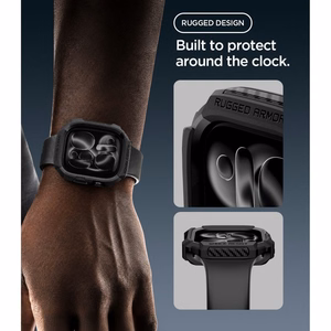 чехол Spigen Rugged Armor  Apple Watch 46 mm, матовый чёрный