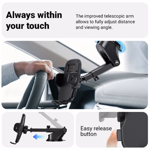 Crong Carclip car phone mount for dashboard or windscreen, black
