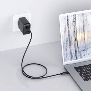 Įkroviklis Acefast A13 juodas 65W (2xPD / 1xQC3.0) + Type-C / Type-C 120cm laidas