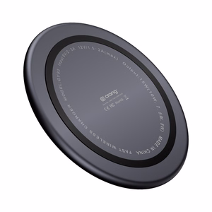 Crong PowerSpot Qi 15 W USB-C belaidis įkroviklis su grūdinto stiklo danga, „Shadow Black“ spalvos
