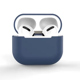 Dėklas AirPods 3 silikoninis minkštas ausinių dėklas tamsiai mėlynas (dėklas C)