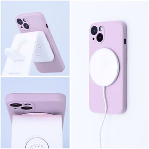 SILICONE MAG COVER dėklas telefonui, suderinamas su MagSafe, IPHONE 13 rožinis