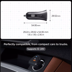 Spigen Essential EV301 30W automobilinis įkroviklis juodas
