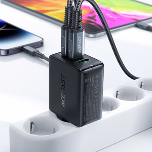 Acefast greitas įkroviklis GaN (2xUSB-C / USB-A) PPS / PD / QC4+ 65W baltas (A41)