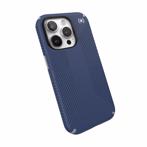 Speck Presidio2 Grip dėklas, skirtas iPhone 15 Pro, „Coastal Blue / Dust Grey“ spalvos