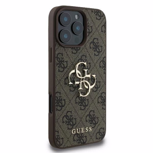 Guess 4G Didelio Logotipo dėklas iPhone 16 Pro Max - ruda