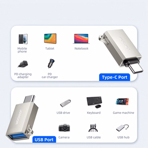 Adapteris Joyroom (S-H151) iš Type-C į USB (OTG) sidabrinis