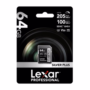 „Lexar Professional“ SILVER PLUS SDXC 64 GB atminties kortelė