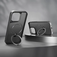 Etteri Matinis Magnetinis žiedas dėklas telefonui iPhone 12 / 12 Pro 6,1" juodas