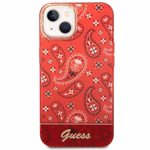 Guess GUHCP14MHGBNHR iPhone 14 Plus 6.7 "raudonas/raudonas kietas dėklas Bandana Paisley