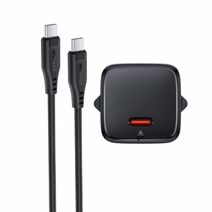 Įkroviklis Acefast A118 30W GaN USB-C + USB-C to USB-C cable 1.2m juodas
