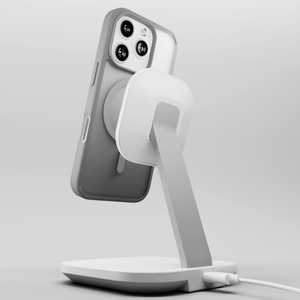 Puro Gradient Magnetinis silikoninis dėklas telefonui iPhone 16 Pro - sidabrinis