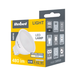 Rebel MR16 LED lemputė, 6 W, 4000 K, 12 V