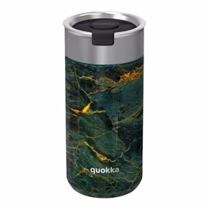 Quokka Boost Coffee Tumbler nerūdijančiojo plieno termo puodelis su sieteliu, 400 ml, Žaliasis akmuo