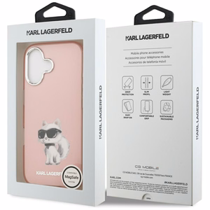 Karl Lagerfeld IML Aquarelle Choupette & Logo MagSafe case for iPhone 17 pink