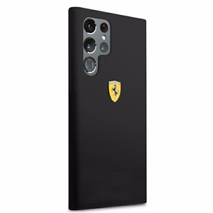 Ferrari FESSIHCS22LBK S22 Ultra S908 juoda/juoda kietas dėklas On Track Silicone