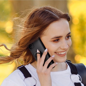 Silikoninis „Ring“ dėklas, skirtas „iPhone 17 Pro Max / 18 Pro Max“ – juodas