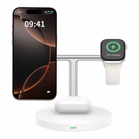 Tech-Protect QI15W-A35 3 viename indukcinis įkroviklis su MagSafe telefonui / AirPods / Apple Watch - baltas