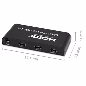 Qoltec 51797 aktyvus HDMI skirstytuvas 2 x HDMI 4K x 2K | 6Gb/s | 60Hz