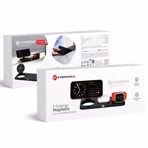 FORCELL F-ENERGY MagNetix 3w1 Qi2 20,5W belaidis įkroviklis suderinamas su MagSafe juodas