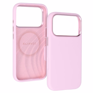 Liavec Silky dėklas su metaliniu kameros rėmeliu, skirtas iPhone 18 Pro Max/17 Pro Max, rožinis