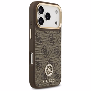 Guess 4G Strass Logo magnetinis dėklas telefonui iPhone 17 Pro - rudas