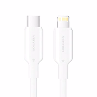 USB-C į Lightning kabelis 3A 480Mbps 1m BALTA