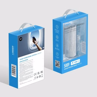 VEGER išorinė baterija 5000 mAh su įmontuotu jungtimi Lightning PD QC3.0 2,4A 12W PlugOn (W0573P) sidabrinė