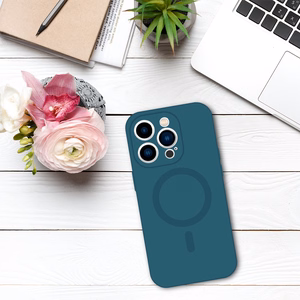 TEL PROTECT magnetinis silikoninis dėklas telefonui Iphone 14 mėlynas
