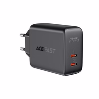 Acefast įkroviklis 2x USB Type C 40W, PPS, PD, QC 3.0, AFC, FCP juodas (A9 juodas)
