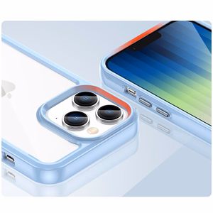 Outer Space dėklas iPhone 14 Pro kietas dangtelis su geliniu rėmeliu mėlyna